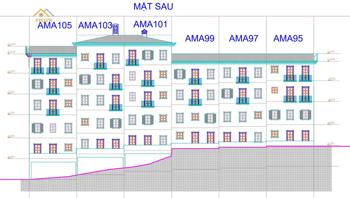 Layout điển hình Shophouse Địa Trung Hải Phú Quốc: Sun Premier Village Primavera - Ảnh 3